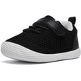 thumbnail image 1 of Toddler Sneakers Baby Boys & Girls Barefoot Shoes Lightweight Breathable Walking Running Tennis Athletic Sport Shoes Black 18-24 Months Size 6, 1 of 8