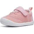 thumbnail image 1 of Toddler Sneakers Baby Boys & Girls Barefoot Shoes Lightweight Breathable Walking Running Tennis Athletic Sport Shoes Pink 18-24 Months Size 7, 1 of 8