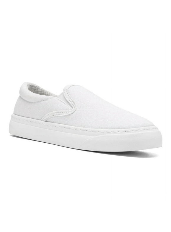 Toddler Sneakers for Girls Boys, Kids Canvas Low Top Slip On Sparkle Glitter Shoes Fashion Walking Casual Shoes