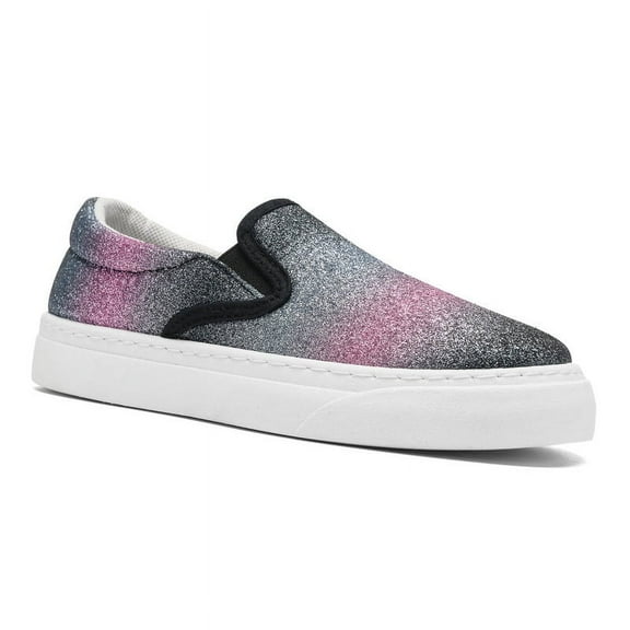 Toddler Sneakers for Girls Boys, Kids Canvas Low Top Slip On Sparkle Glitter Shoes Fashion Walking Casual Shoes