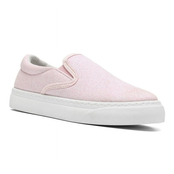 Toddler Sneakers for Girls Boys, Kids Canvas Low Top Slip On Sparkle Glitter Shoes Fashion Walking Casual Shoes