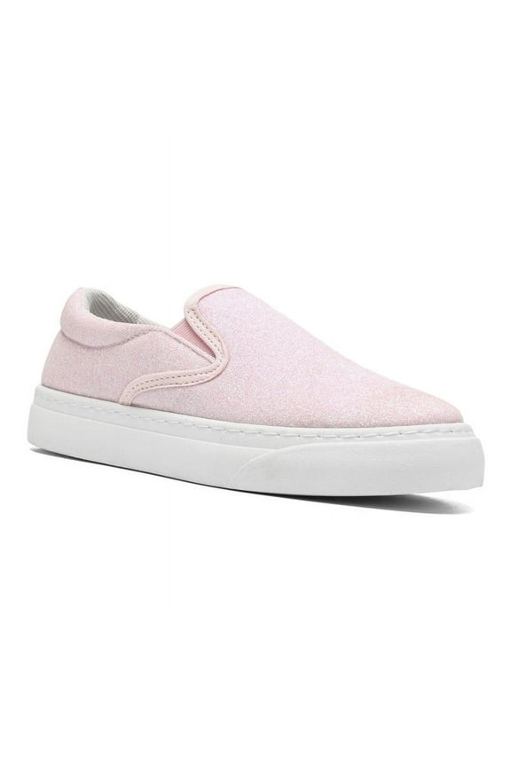 Toddler Sneakers for Girls Boys, Kids Canvas Low Top Slip On Sparkle Glitter Shoes Fashion Walking Casual Shoes