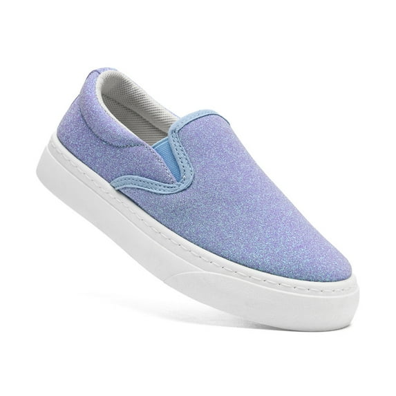 Toddler Sneakers for Girls Boys Low Top Slip On Kids Canvas Fashion Shoes Sparkle Sequins Walking Running Casual Shoe