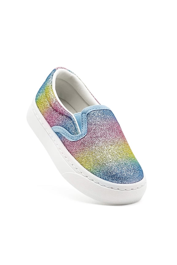 Toddler Sneakers for Girls Boys Low Top Slip On Kids Canvas Fashion Shoes Sparkle Sequins Walking Running Casual Shoe