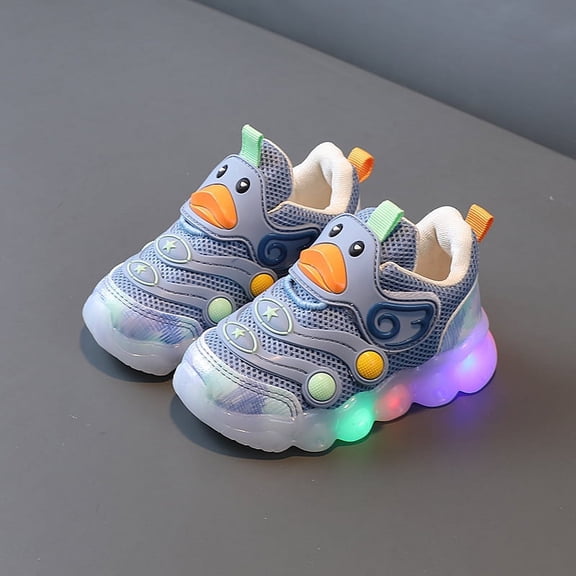 Toddler Sneakers with Flashing Lights | Boys & Girls Breathable Mesh Sport Shoes | Anti-Slip Sole for Kids