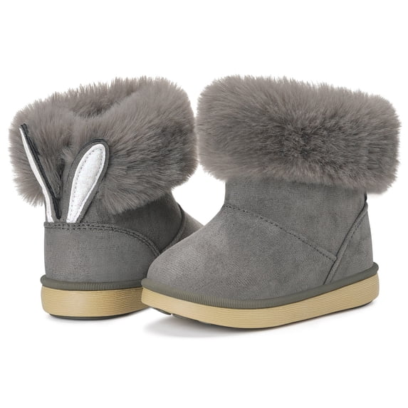 Toddler Snow Boots Girls Winter Boots,Grey B,11 Little Kid=CN30
