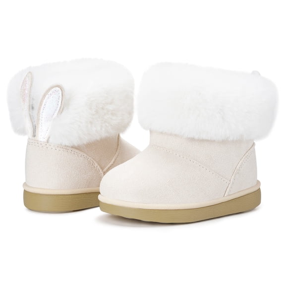 Toddler Snow Boots Girls Winter Boots,White B,6 Toddler=CN24