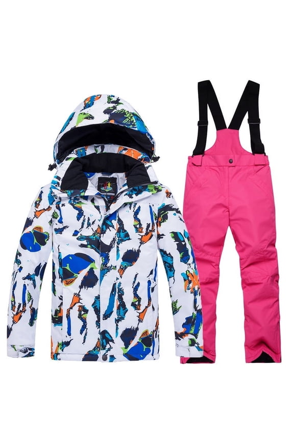 Toddler Snow Suit 6-14 Years Old Children Boys Ski Suit Outdoor Windproof Waterproof Warm Thickened Lightweight Rain Jacket Kids Clothes Casual Comfortable Athletic Snow Pants with Pockets,6-14 Years