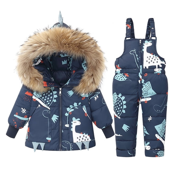 Toddler Snow Suit Boys Girls Fashion Solid Color Down Jackets Keep Thickening Warm Outdoor Coat Jumpsuit Set Kids Winter Clothes Zip Up Jacket Trench Coat Cute pants,1-6years