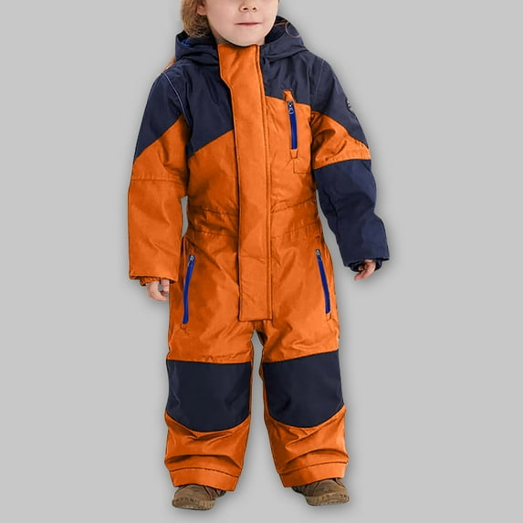 Toddler Snow Suit Kids Boys Colorful Siamese Snowsuits Ski Suits Jackets Winter Jumpsuits For 1-14 Years Kids Winter Clothes Zip Up Jacket Trench Coat Cute pants,1-15years