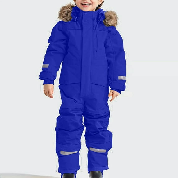 Toddler Snow Suit Kids Girls Boys Colorful Siamese Snowsuits Ski Suits Jackets Winter Jumpsuits Lightweight Rain Jacket Kids Clothes Casual Comfortable Athletic Snow Pants with Pockets,1-15years