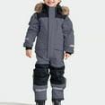 thumbnail image 1 of Toddler Snow Suit Kids Girls Boys Colorful Siamese Snowsuits Ski Suits Jackets Winter Jumpsuits Lightweight Rain Jacket Kids Clothes Casual Comfortable Athletic Snow Pants with Pockets,1-15years, 1 of 6