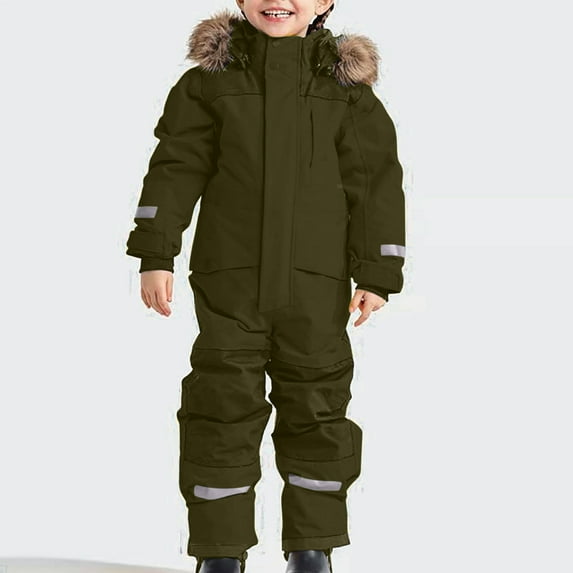 Toddler Snow Suit Kids Girls Boys Colorful Siamese Snowsuits Ski Suits Jackets Winter Jumpsuits Lightweight Rain Jacket Kids Clothes Casual Comfortable Athletic Snow Pants with Pockets,1-15years