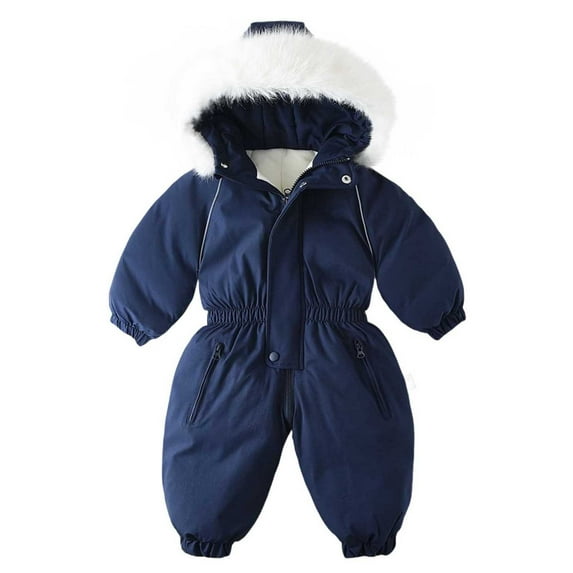 Toddler Snow Suit, Kids Ski Suits with Hood, Unisex Breathable Winter Warm Soft Fleece Lined Windproof One-Piece Snowsuit Jumpsuit Skiing Outerwear