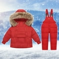 thumbnail image 1 of Toddler Snowsuit Boys Girls Fashion Solid Color Down Jackets Keep Thickening Warm Outdoor Coat Jumpsuit Set Fall Winter Cute Outfits Waterproof Rain Lightweight Jacket,1-6years, 1 of 9