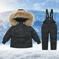 thumbnail image 1 of Toddler Snowsuit Boys Girls Fashion Solid Color Down Jackets Keep Thickening Warm Outdoor Coat Jumpsuit Set Fall Winter Cute Outfits Waterproof Rain Lightweight Jacket,1-6years, 1 of 9