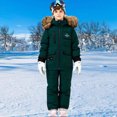 thumbnail image 1 of Toddler Snowsuit Children's Solid Color Thick Down Jacket With A Large Collar Waterproof Snow-proof Outdoor Sports Daily Winter And Warm Ski Set，1-5years, 1 of 4
