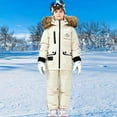 thumbnail image 1 of Toddler Snowsuit Children's Solid Color Thick Down Jacket With A Large Collar Waterproof Snow-proof Outdoor Sports Daily Winter And Warm Ski Set，1-5years, 1 of 5