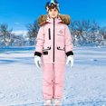 thumbnail image 1 of Toddler Snowsuit Children's Solid Color Thick Down Jacket With A Large Collar Waterproof Snow-proof Outdoor Sports Daily Winter And Warm Ski Set，1-5years, 1 of 4