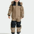 thumbnail image 1 of Toddler Snowsuit Kids Boys Girls Unisex Waterproof Windproof Thermal Insulated Winter Warm Ski Suit Lightweight Comfortable Cute Colorful Siamese Jumpsuit Rain Coat for Baby 1-15 Years, 1 of 7
