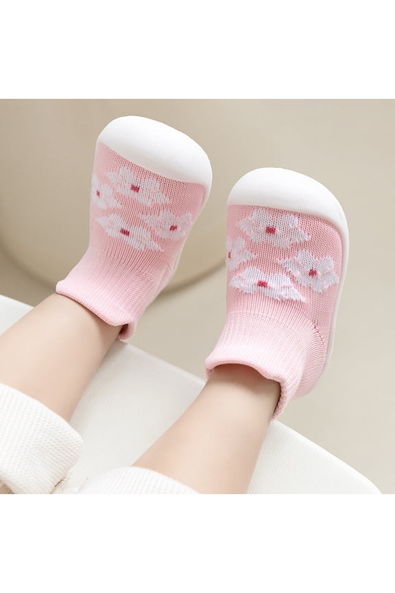 Toddler Sock Shoes Anti Baby Walking Sock Shoes Soft Sole Sneakers Cotton Birthday Gifts for Boys Girls 6-12 Months
