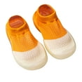 thumbnail image 1 of Toddler Sock Shoes, Baby Walking Shoes, Infant Non Slip Slippers Soft Rubber Sole Breathable Warm Knitted Baby Boys Girls Sneakers Orange 25, 1 of 9