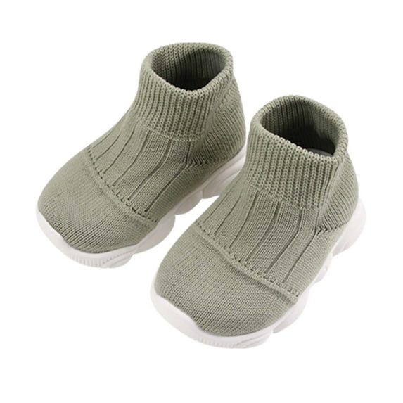 Toddler Sock Shoes - Infant Baby Non Slip Slippers - Kids Boys Girls Warm Knit Breathable Lightweight Sneakers Walking Shoes Green 17
