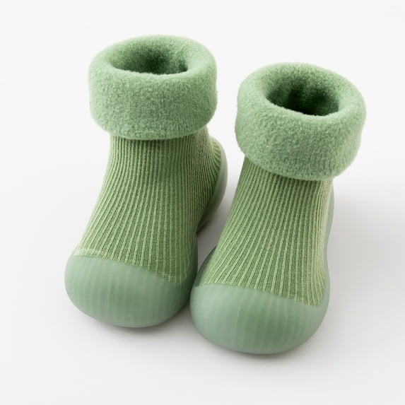 Toddler Sock Shoes Non Floor Baby Walking Socks Indoor Warm Knit Soft Sole Rubber Cotton Socks Shoes Toddler Shoes for Girls