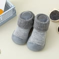 thumbnail image 1 of Toddler Sock Shoes Non- Indoor Walking Sock Shoes Indoor Warm Knit Soft Sole Rubber Cotton Toddler Shoes Christmas Gifts for Girls 12-18 Months, 1 of 3
