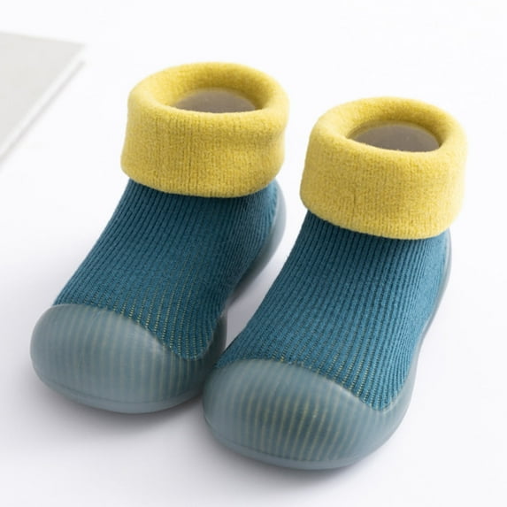 Toddler Sock Shoes Non- Baby Walking Sock Shoes Breathable Warm Soft Rubber Sole Cotton Socks Shoes Toddler Boy Shoes for Boys 2-2.5 Years
