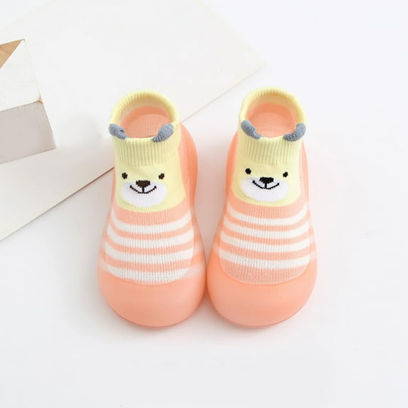 Toddler Sock Shoes Non Floor Boys Girls Walking Shoes Breathable Warm Soft Sole Rubber Cotton Toddler Girl Shoes for Boys 2.5-3 Years