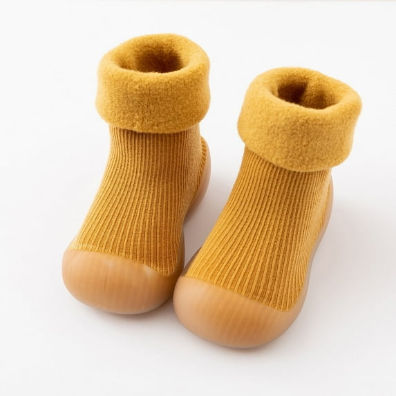 Toddler Sock Shoes Non- Walking Shoes Breathable Warm Soft Sole Rubber Cotton Socks Shoes Floor Socks for Boys Girls