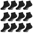 thumbnail image 1 of Toddler Socks, 12 Pairs Kids Breathable Athletic Ankle Socks for Boys Girls 1-7 Years, Low Cut Socks(02 Black,3-5T), 1 of 7