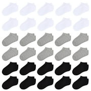 Toddler Socks 30 Pairs Kids Low Cut Socks for Boys Girls 1-14 Years Old No Show Ankle Socks Set
