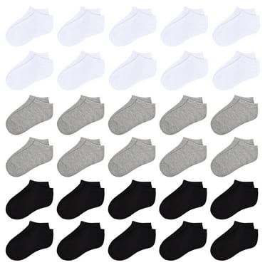 Toddler Socks 30 Pairs Kids Low Cut Socks for Boys Girls 1-14 Years Old No Show Ankle Socks Set