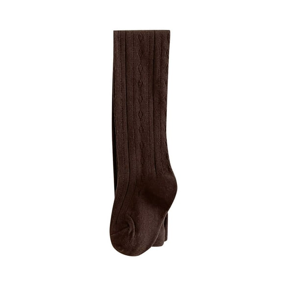 Toddler Socks,Baby Girls Tights Cable Knit Leggings Stockings Infants Toddlers 0-10T Cotton Pantyhose,Girls Socks(Color:Coffee,Size:0-6 Months)