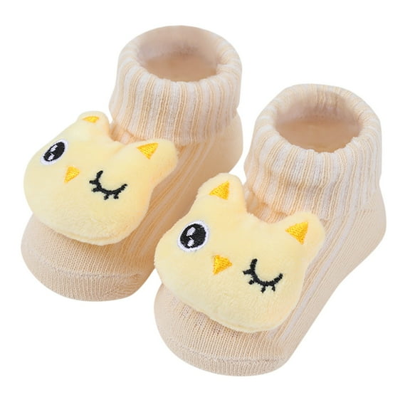Toddler Socks,Baby Socks Anti Skid Cartoon Ankle Socks Toddler Socks,Baby Socks,Z03 Beige,0-6 Months