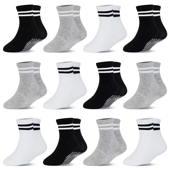 Toddler Socks Baby Socks with Grips Non-Slip Kids Socks For 6-12 Month 1-7 Years Boys/Girls