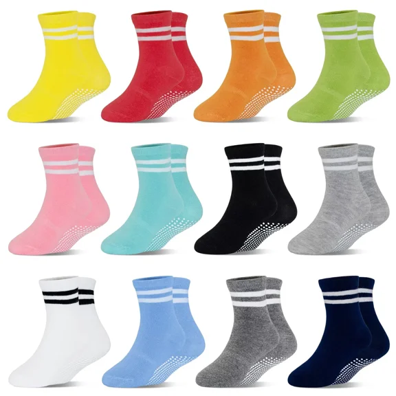 Toddler Socks Baby Socks with Grips Non-Slip Kids Socks For 6-12 Month 1-7 Years Boys/Girls