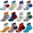 thumbnail image 1 of Toddler Socks Boys, Non Slip 12 Pairs Kids Ankle Socks with Grippers for 1-7 Years Children(01 Boys,1-3T), 1 of 5