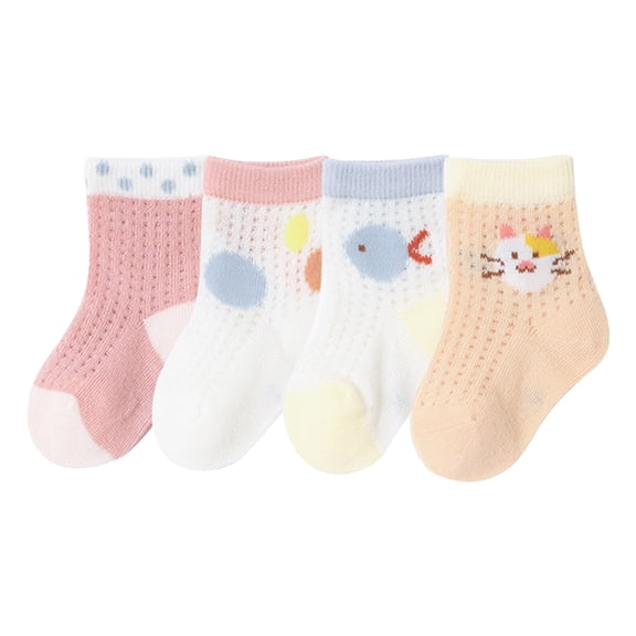 Toddler Socks Breathable Cartoon Mesh The Floor Socks Barefoot Non Shoes Boys Girls Socks Pink,3-5 Years