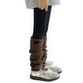thumbnail image 1 of Toddler Socks - Kids Leg Warmers Knitted Leg Warmers Loose Socks Knee High Leg Warmers for Girls, Kids Socks,Color: Coffee Size: One Size, 1 of 4