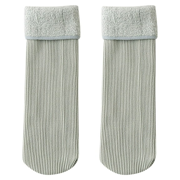 Toddler Socks,Kids Thermal Socks -Lined Winter Warmth Soft Velvet Design For Cold Weather,Kids Socks,Light Gray,1-10 Years