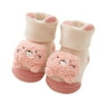 thumbnail image 1 of Toddler Socks Kids Winter Cute Cartoon Coral Velvet Plush Warm High Socks E 0 Months-3 Months, 1 of 4