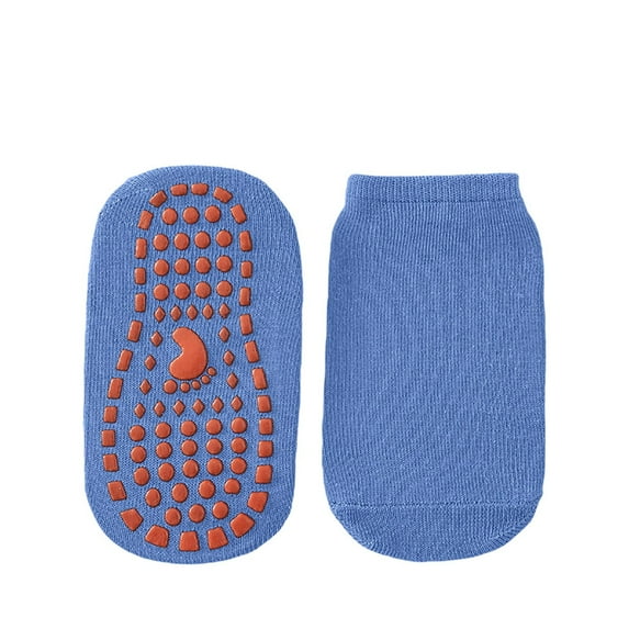 Toddler Socks,Grip Socks Silicone Non- Bottom Soft Floor Socks For Indoor Play Learning Walking,Kids Socks,Blue,2-3 Years