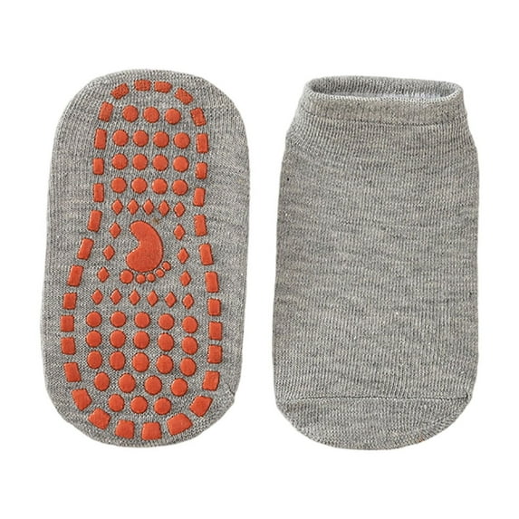 Toddler Socks - Toddler Grip Socks Silicone Non- Bottom Soft Floor Socks For Indoor Play Learning Walking - Kids Socks,Color:Grey,Size:9-12 Years