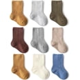 thumbnail image 1 of Toddler Socks Unisex Baby Crew Socks for Infant Boys Girls Stretchy Cotton Socks Kids 0-36 Months, 1 of 8