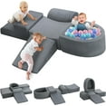 thumbnail image 1 of Toddler Soft Play Climbing Toys,5 Pcs Foam Climbing Blocks and Ball Pit for Toddlers,Kids Baby Climbing Blocks Foam Indoor Playground Gym Set Grey, 1 of 7