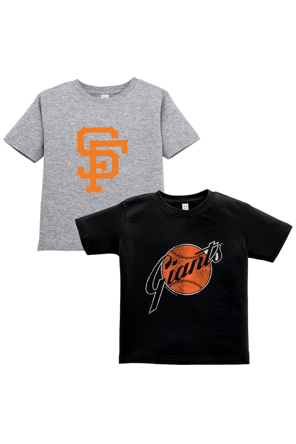 Toddler Soft as a Grape Black/Gray San Francisco Giants Cooperstown Collection Two-Pack T-Shirt Set