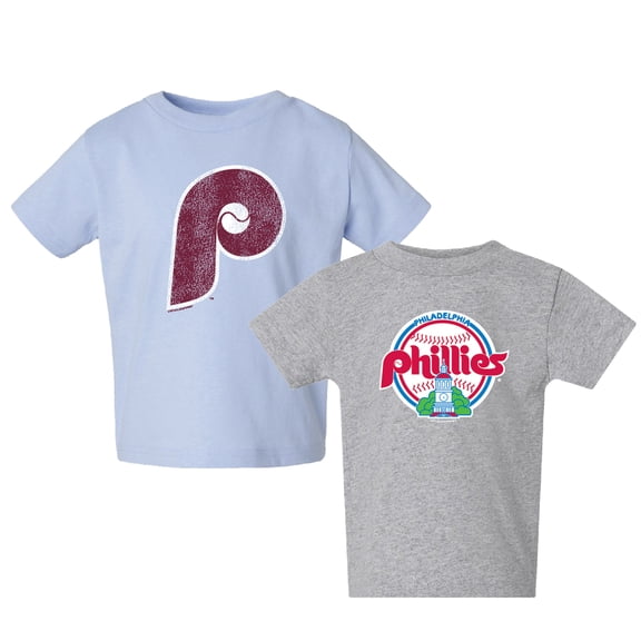 Toddler Soft as a Grape Heather Gray/Heather Gray Philadelphia Phillies Cooperstown Collection Two-Pack T-Shirt Set